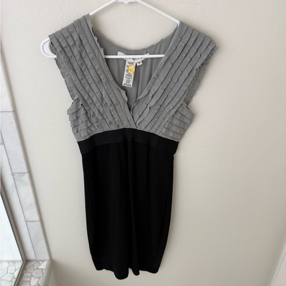 Max Studio Gray and Black Mini Dress